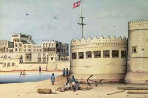 View of Mocha from the Jetty from an Original drawing by Lieutenant Carlefs IN
