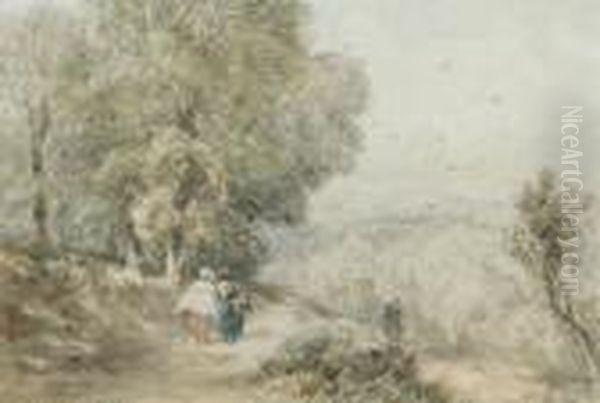 Figures On A Rural Track - view 1