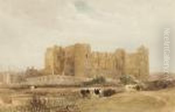 Cattle Before A Castle - view 1