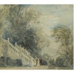 The Garden At Haddon Hall, Derbyshire by David I Cox