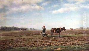 Ploughing the Field by Mikhail Konstantinovich Klodt