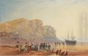 A Fish Market On The Beach At Hastings by David I Cox