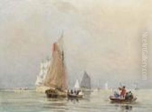 The Thames Estuary With Vessels Under Sail