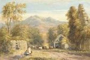 View From Kymmer Abbey, North Wales by David I Cox