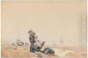 Fishermen On The Shore by David I Cox