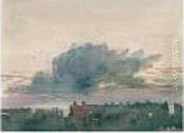 Storm Clouds Over The Rooftops Of A City - view 1