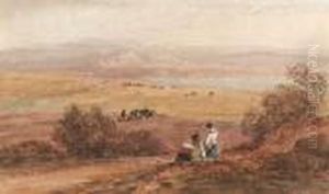 Figures In A Rural Landscape With The Sea Beyond Figures In A Rural Landscape With The Sea Beyond