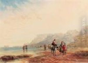 The Beach Near Calais, Fort Rouge In The Distance, France