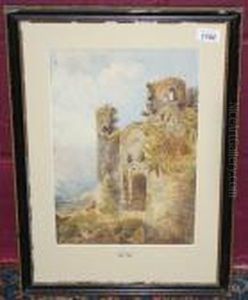 Figures Beneath Castle Ruins