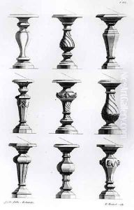 Pedestals from A Book of Architecture by Elisha Kirkall
