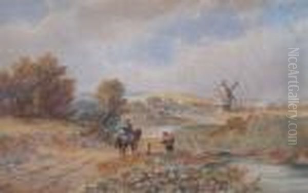 Landscape With Windmill And Travellers - view 1