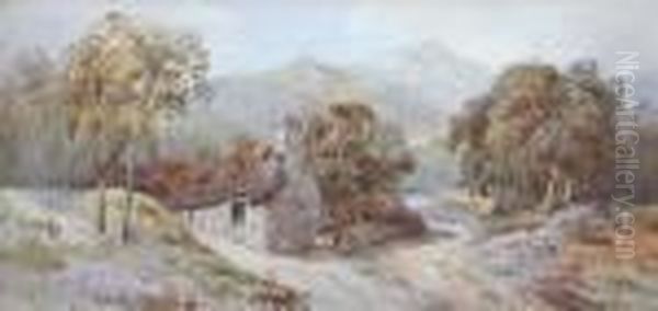 Welsh Landscape With A Cottage And A Cart - view 1