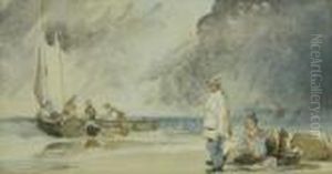 Figures On A Coastline by David Cox