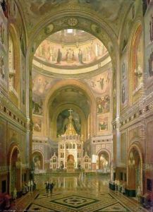 Interior of the Church of Christ the Saviour in Moscow