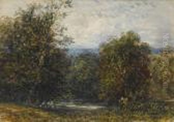 Figures By A Woodland Pool, Near Handsworth,staffordshire - view 1