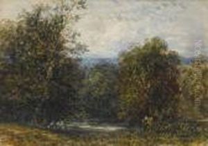 Figures By A Woodland Pool, Near Handsworth,staffordshire