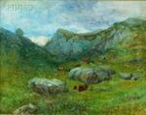 Landscape With Grazing Cattle by David Cox