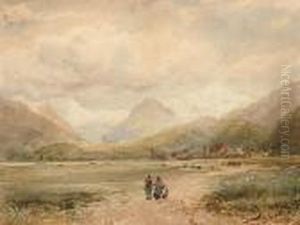 Figures On A Country Path 'david Cox Junior/1860' (lower Left) by David Cox