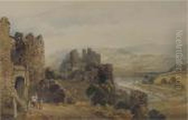 Figures Below Conway Castle - view 1