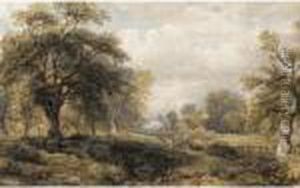 Watering In Epping Forest Looking Towards Chingford by David Cox