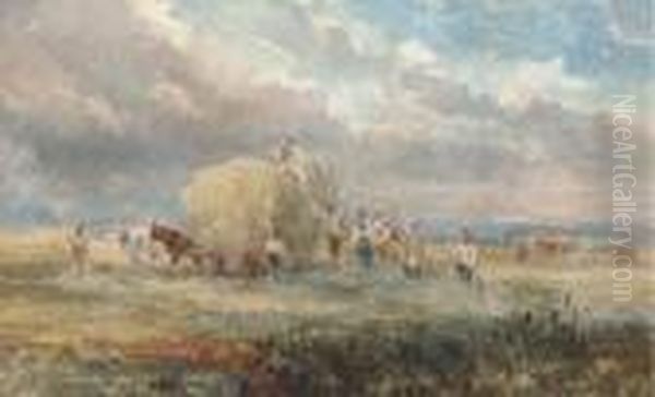 Harvesters Loading The Hay Wagon - view 1