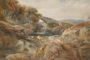 The Bridge Over The River Llugwy At Bettws-y-coed, North Wales by David Cox