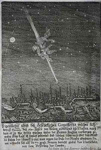 Comet seen over Augsburg in 1680 by J. Koppmeir