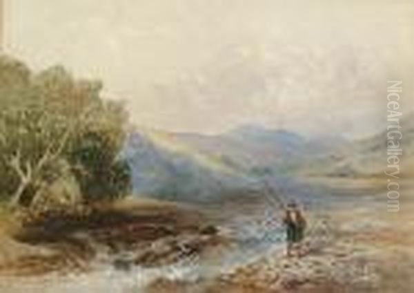 Fisherman On A Highland River - view 1