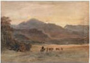 Ullswater; Cattle In A Hillside Meadow