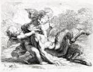 Pan Von
Zwei Liebesgottern Besiegt by Antoine Coypel