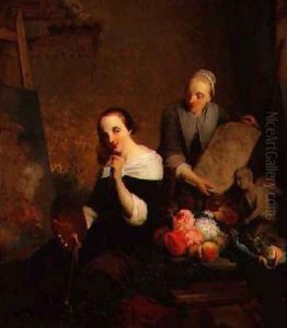 An Artist at Work in Her Studio by Joseph Kremer