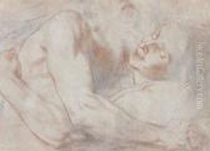 Etude Pour Enee Et Anchise Crayon Noir Et Sanguine by Antoine Coypel