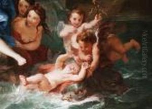Die Schone Galatea Wird Vom Zyklopen by Antoine Coypel