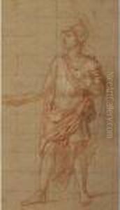 Etude Pour La Figure D'enee 
[antoine Coypel ; Study For Enee ; Red Chalk, Black Chalk, Heightened 
With White Chalk, Squared With Black Chalk] by Antoine Coypel