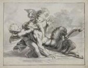 A Satyr Punished By Two Winged Amorettes