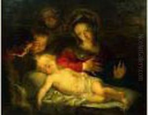La Vierge A L'enfant Entouree De Seraphins by Antoine Coypel