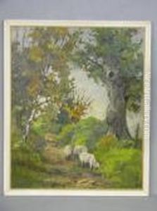 Sheepin A Sunken Lane by James Humbert Craig