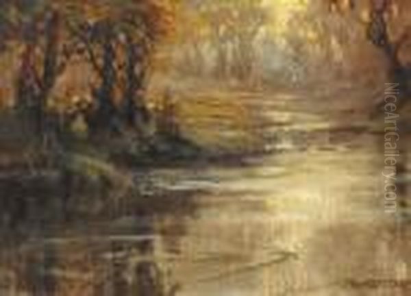 River At Sunset - view 1