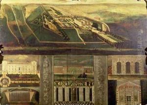 Topographical view of Wilton House by Leendert or Leonard Knijff