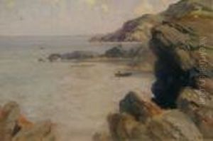 Fishing Off The Rocks Breaghe Donegal by James Humbert Craig