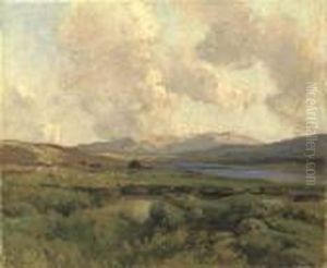 Blue And Gold, In The Rosses, Co. Donegal by James Humbert Craig
