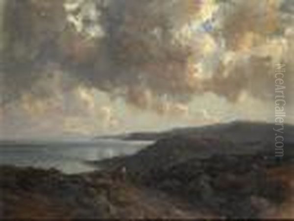 Mother And Child On A Coastal Path - view 1