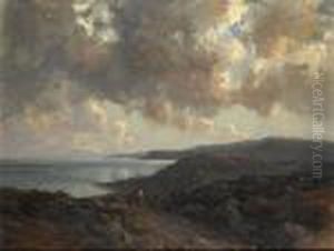 Mother And Child On A Coastal Path by James Humbert Craig