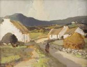 Cottages Near Dungloe, Co. Donegal by James Humbert Craig