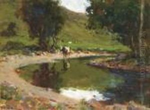 A Pastoral Landscape With Cattle By A Stream by James Humbert Craig