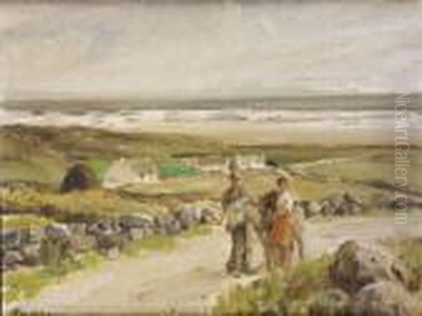 Two Figures With A Donkey - view 1