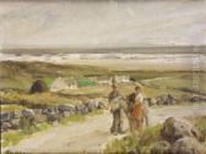 Two Figures With A Donkey by James Humbert Craig