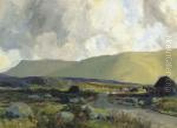 Landscape With Peat Stacks And Turf Cutters - view 1