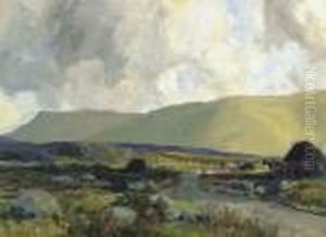 Landscape With Peat Stacks And Turf Cutters by James Humbert Craig