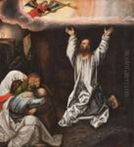 Christus Auf Dem Olberg Mit Den Schlafenden Jungern Im Garten Gethsemane by Lucas The Elder Cranach